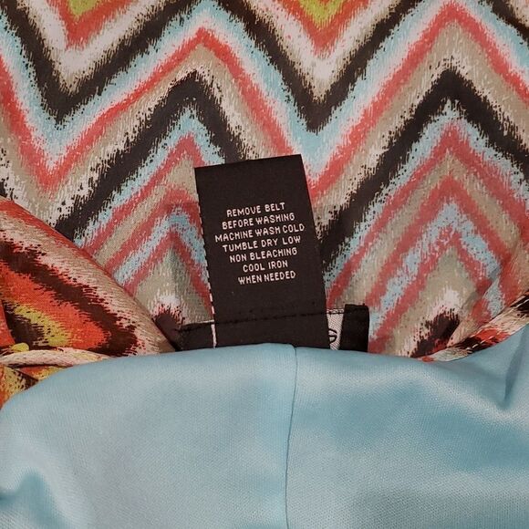 Teeze Me Sz 3 Multicolor Ombre Stripe Ruffle Sleeveless Summer Belted Dress 224 - Picture 9 of 9